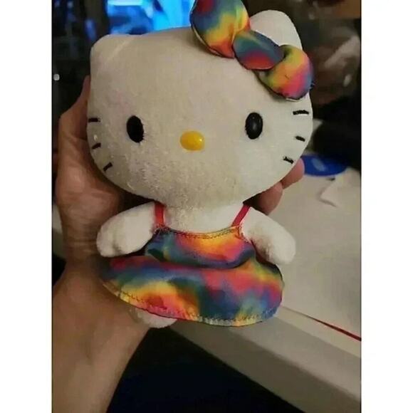 Hello kitty Ty Rainbow Dress Plush Stuffed Animal Toy Doll Sanrio Soft 6" - Picture 1 of 4